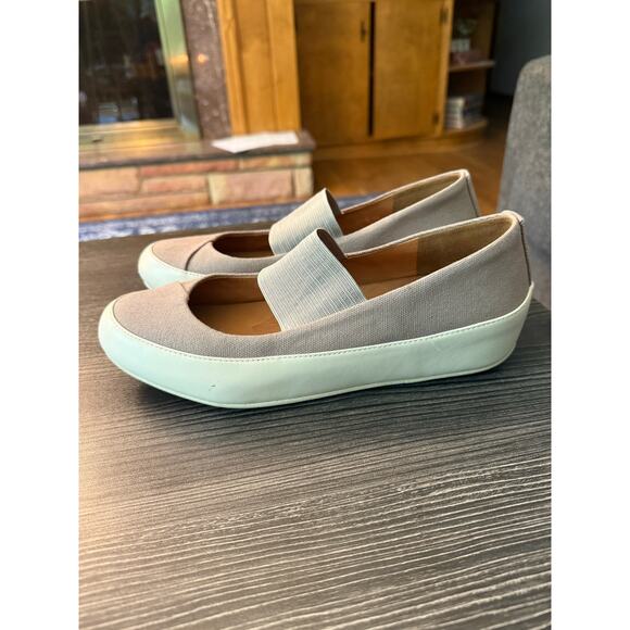 Fit Flop Due Canvas Mary Jane Flat Sz. 39 - Picture 2 of 9